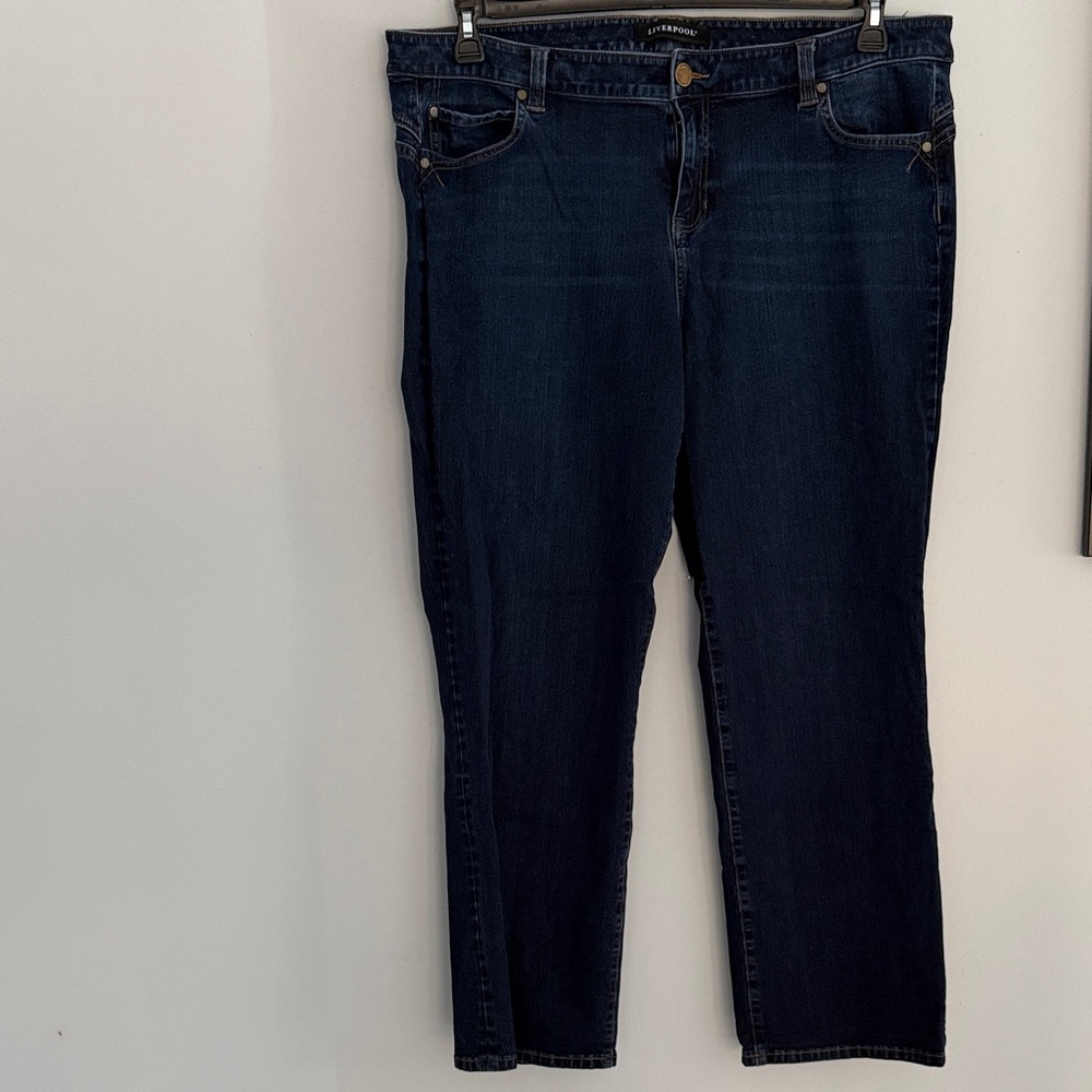 Liverpool Jeans Company Women's Deep Indigo Straight Leg Jeans